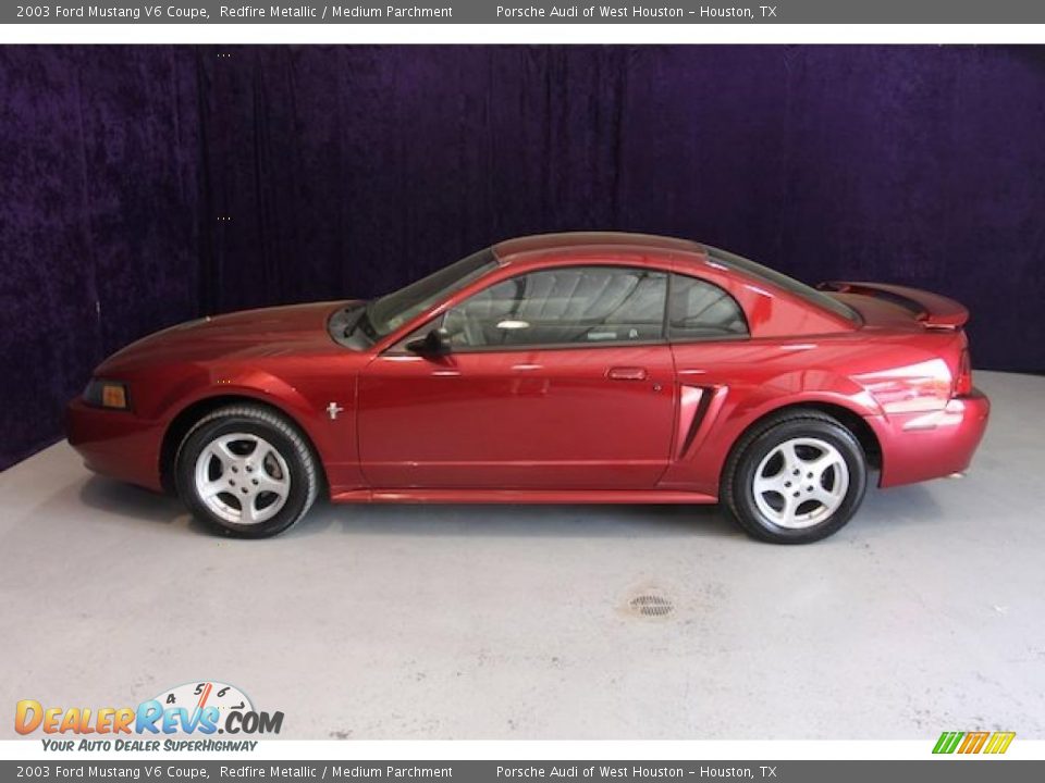 2003 Ford Mustang V6 Coupe Redfire Metallic / Medium Parchment Photo #7