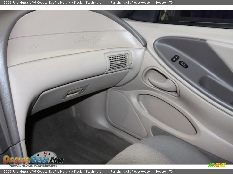 2003 Ford Mustang V6 Coupe Redfire Metallic / Medium Parchment Photo #9