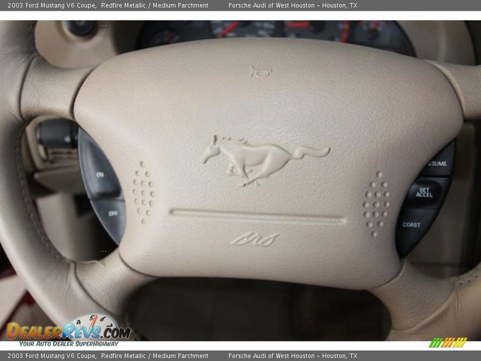 2003 Ford Mustang V6 Coupe Redfire Metallic / Medium Parchment Photo #10