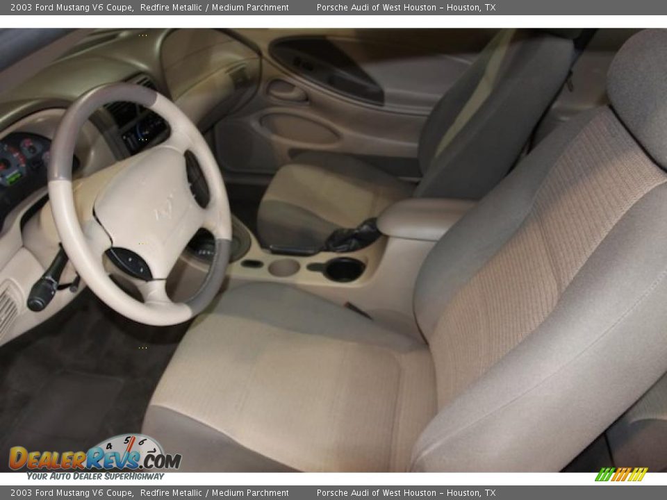 2003 Ford Mustang V6 Coupe Redfire Metallic / Medium Parchment Photo #12