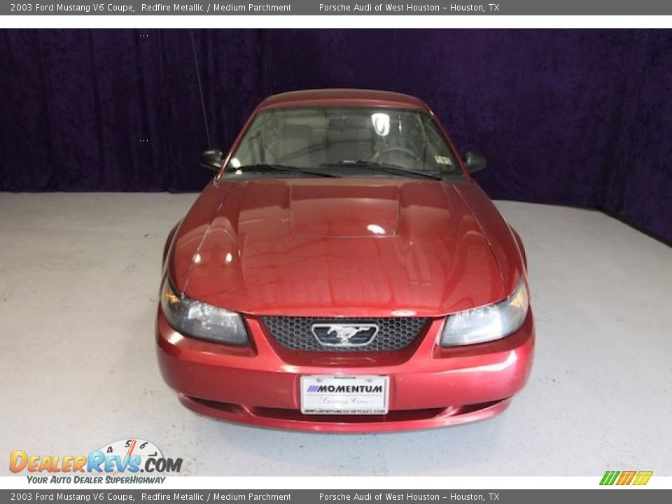 2003 Ford Mustang V6 Coupe Redfire Metallic / Medium Parchment Photo #18