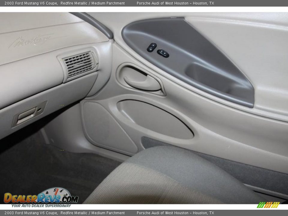 2003 Ford Mustang V6 Coupe Redfire Metallic / Medium Parchment Photo #23