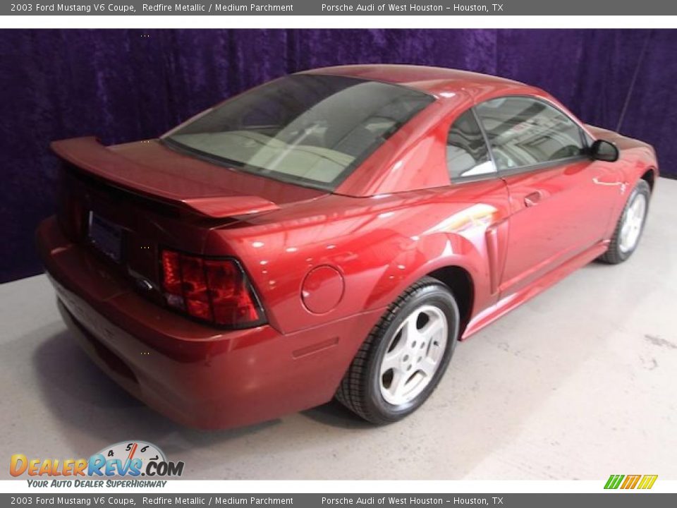 2003 Ford Mustang V6 Coupe Redfire Metallic / Medium Parchment Photo #25