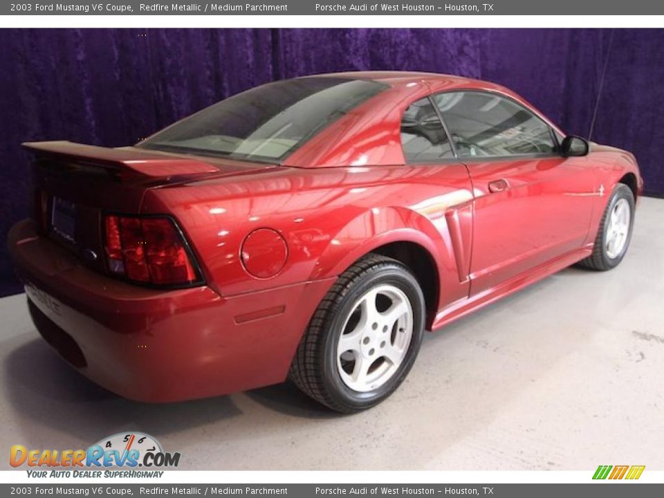 2003 Ford Mustang V6 Coupe Redfire Metallic / Medium Parchment Photo #26