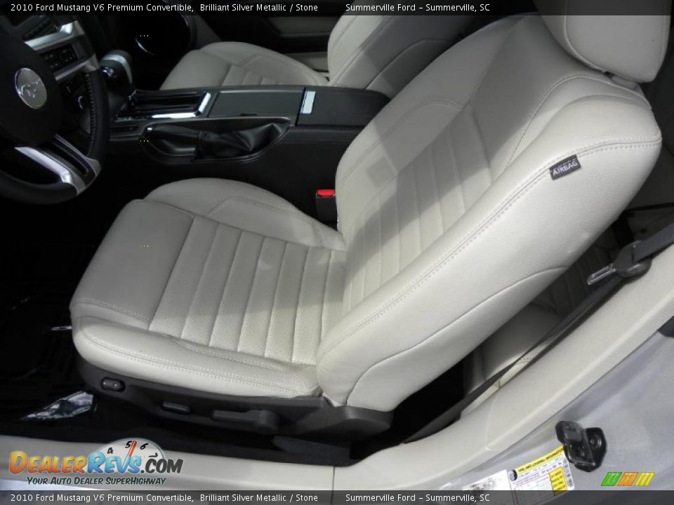 2010 Ford Mustang V6 Premium Convertible Brilliant Silver Metallic / Stone Photo #4