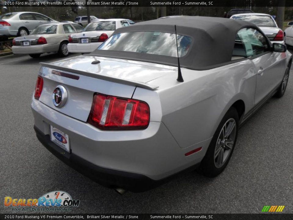 2010 Ford Mustang V6 Premium Convertible Brilliant Silver Metallic / Stone Photo #10