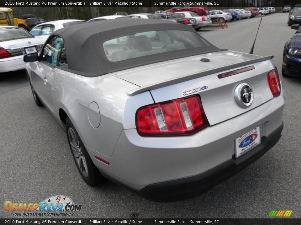 2010 Ford Mustang V6 Premium Convertible Brilliant Silver Metallic / Stone Photo #12