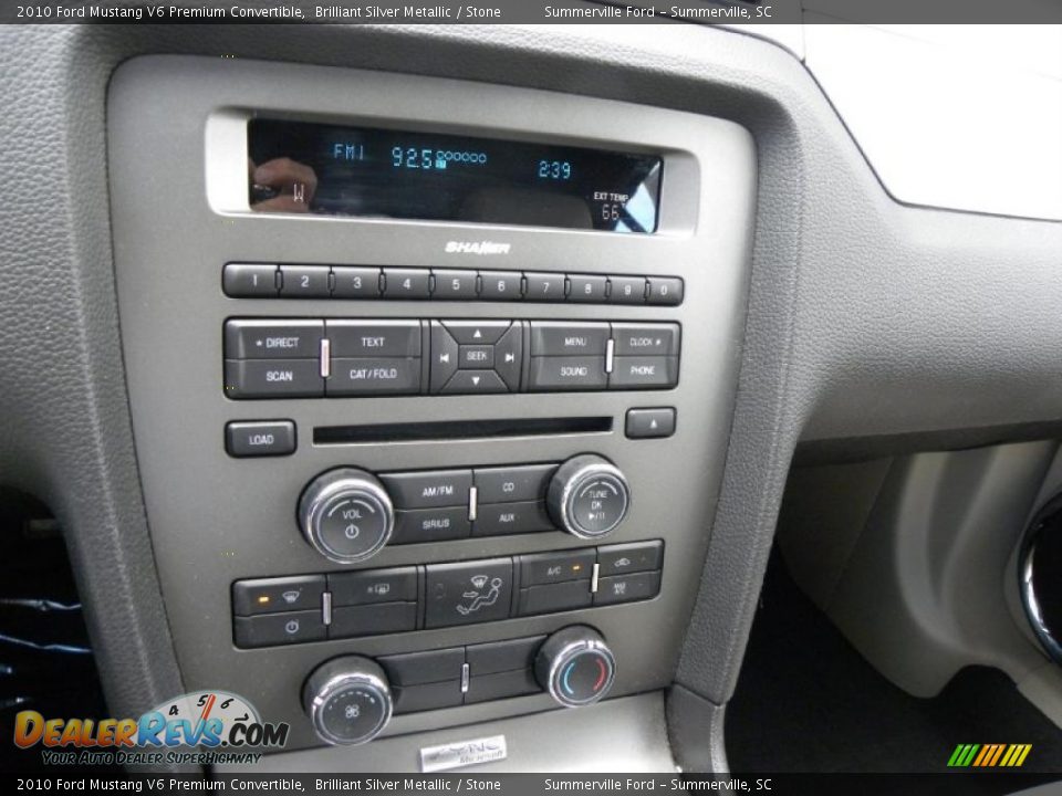 2010 Ford Mustang V6 Premium Convertible Brilliant Silver Metallic / Stone Photo #17
