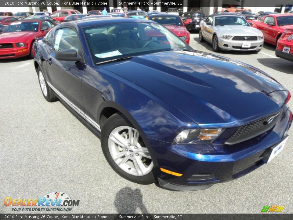2010 Ford Mustang V6 Coupe Kona Blue Metallic / Stone Photo #1