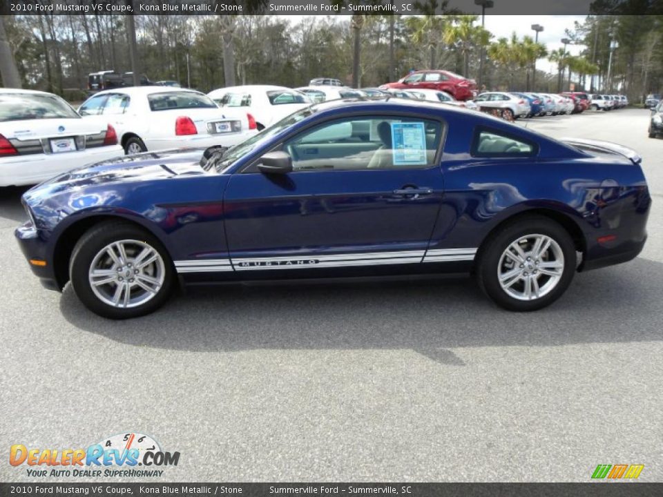 2010 Ford Mustang V6 Coupe Kona Blue Metallic / Stone Photo #2