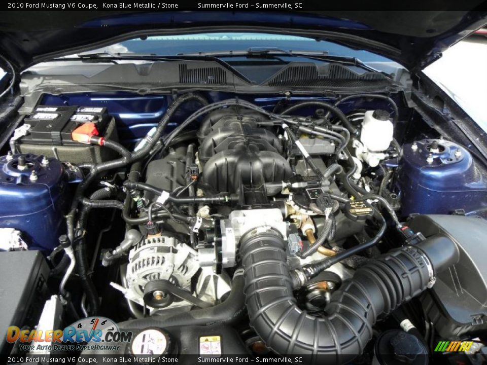2010 Ford Mustang V6 Coupe Kona Blue Metallic / Stone Photo #15
