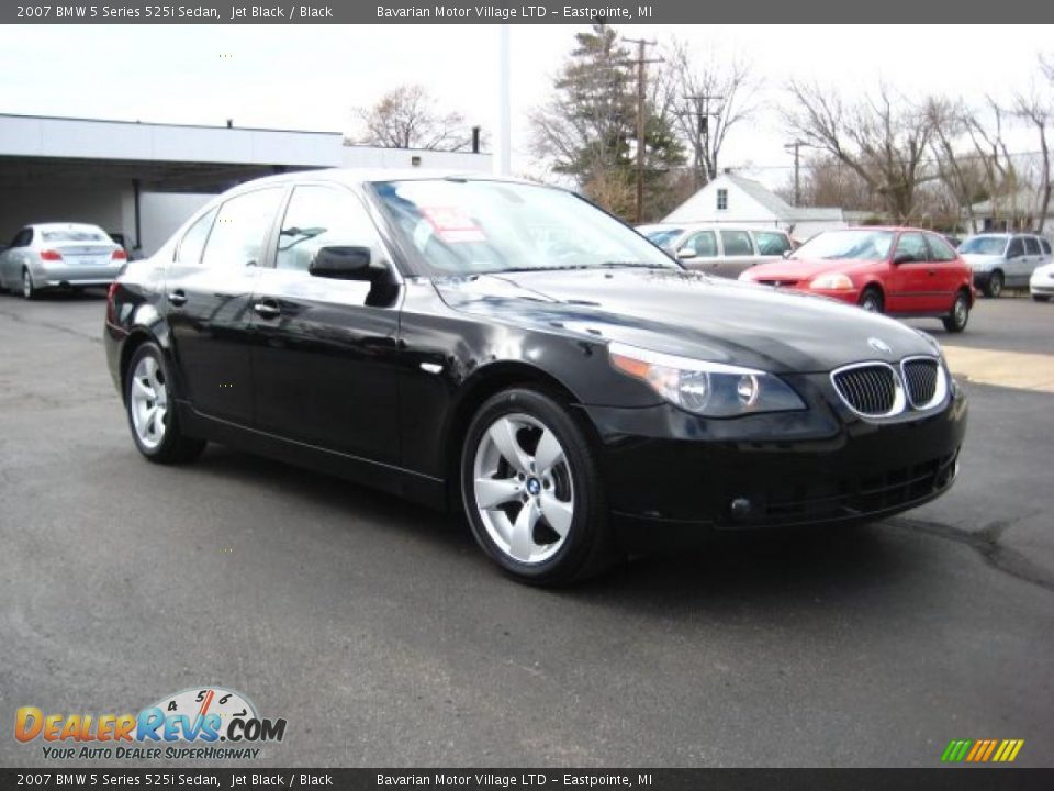 2007 BMW 5 Series 525i Sedan Jet Black / Black Photo #7