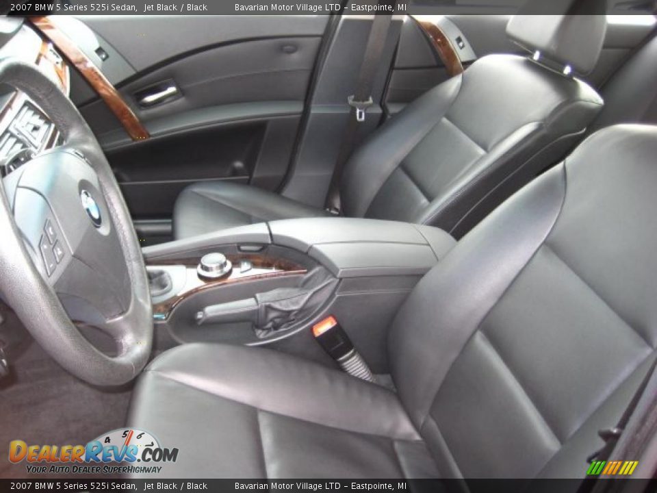 2007 BMW 5 Series 525i Sedan Jet Black / Black Photo #13