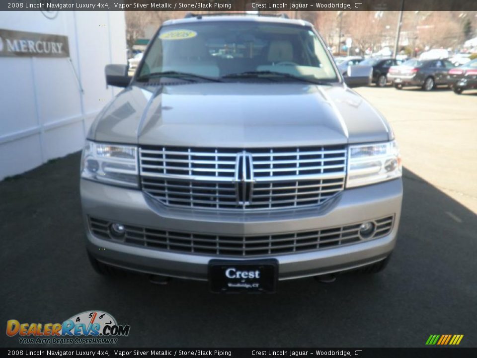 2008 Lincoln Navigator Luxury 4x4 Vapor Silver Metallic / Stone/Black Piping Photo #2