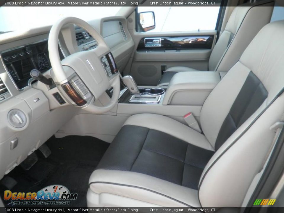 2008 Lincoln Navigator Luxury 4x4 Vapor Silver Metallic / Stone/Black Piping Photo #4