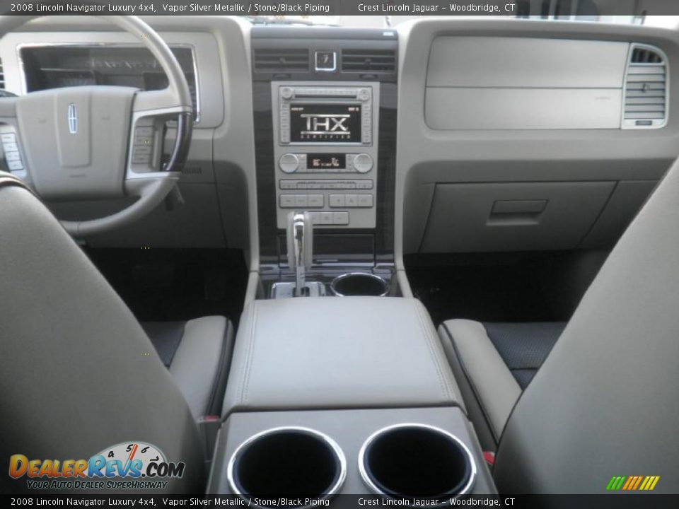 2008 Lincoln Navigator Luxury 4x4 Vapor Silver Metallic / Stone/Black Piping Photo #6
