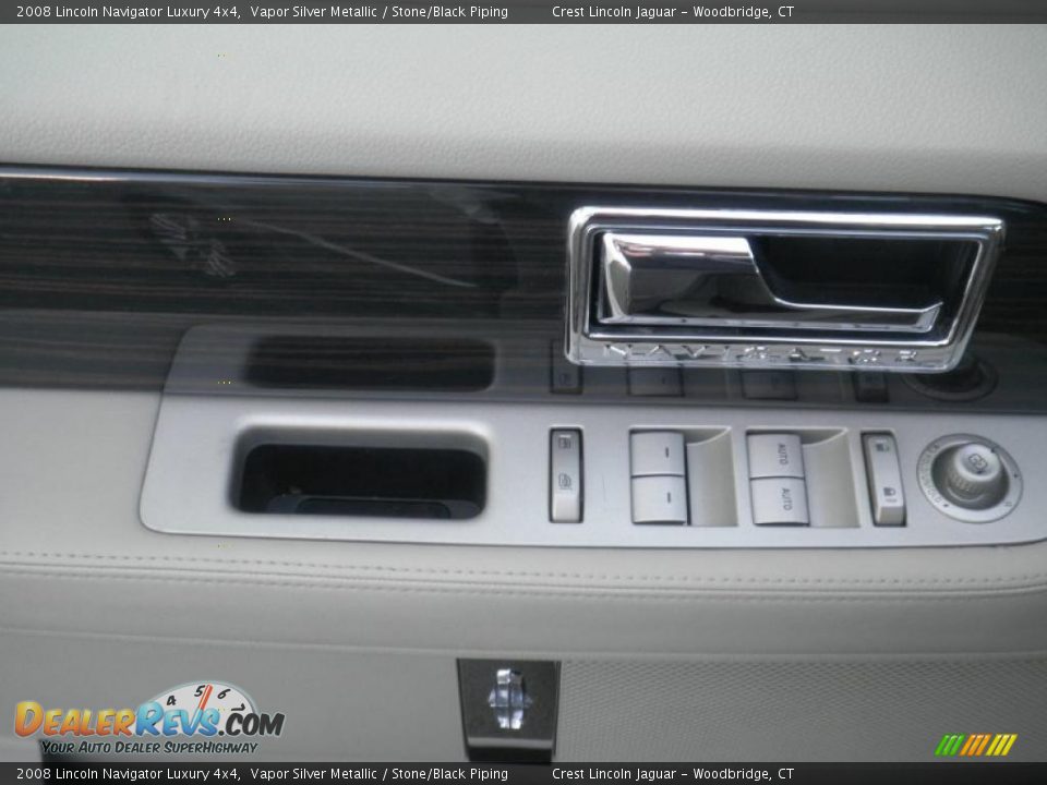 2008 Lincoln Navigator Luxury 4x4 Vapor Silver Metallic / Stone/Black Piping Photo #13