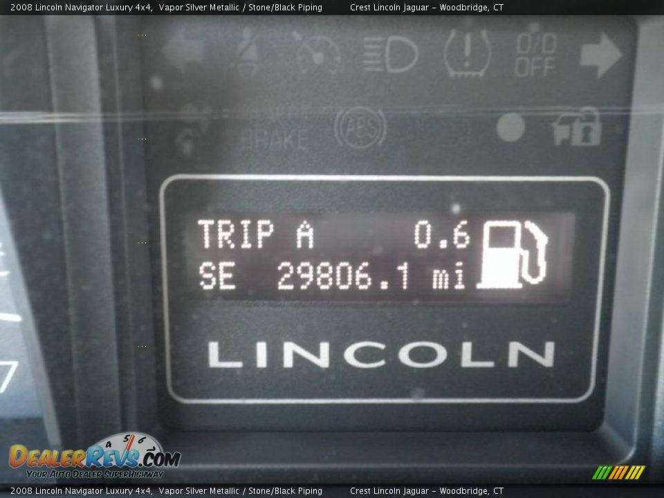 2008 Lincoln Navigator Luxury 4x4 Vapor Silver Metallic / Stone/Black Piping Photo #15