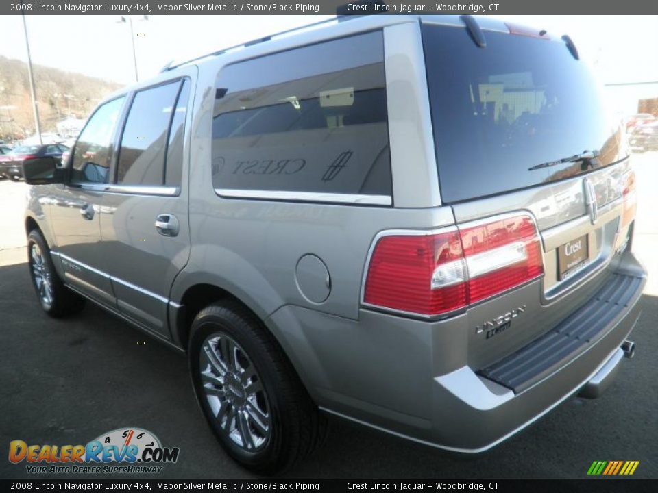 2008 Lincoln Navigator Luxury 4x4 Vapor Silver Metallic / Stone/Black Piping Photo #16