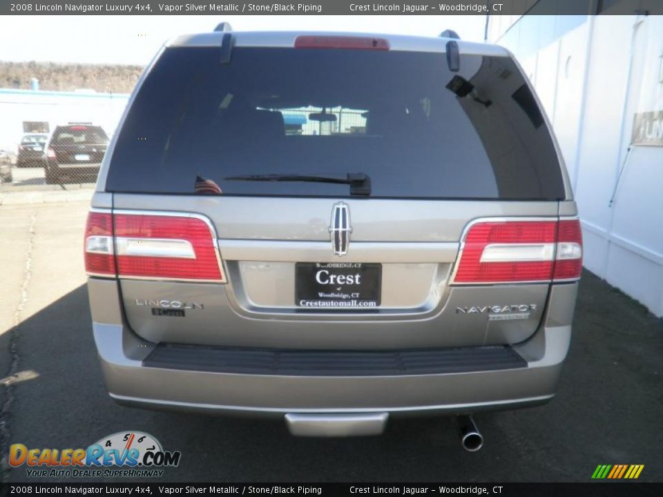 2008 Lincoln Navigator Luxury 4x4 Vapor Silver Metallic / Stone/Black Piping Photo #17