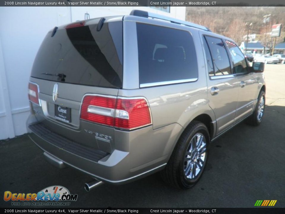 2008 Lincoln Navigator Luxury 4x4 Vapor Silver Metallic / Stone/Black Piping Photo #18