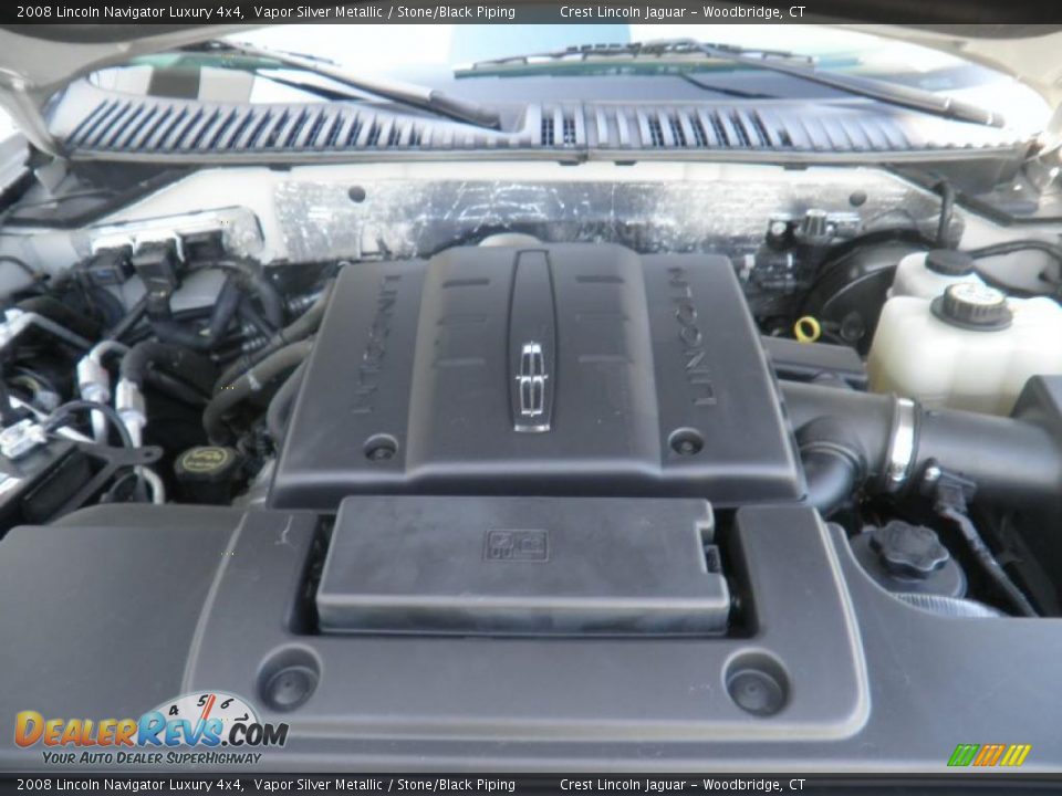 2008 Lincoln Navigator Luxury 4x4 Vapor Silver Metallic / Stone/Black Piping Photo #19