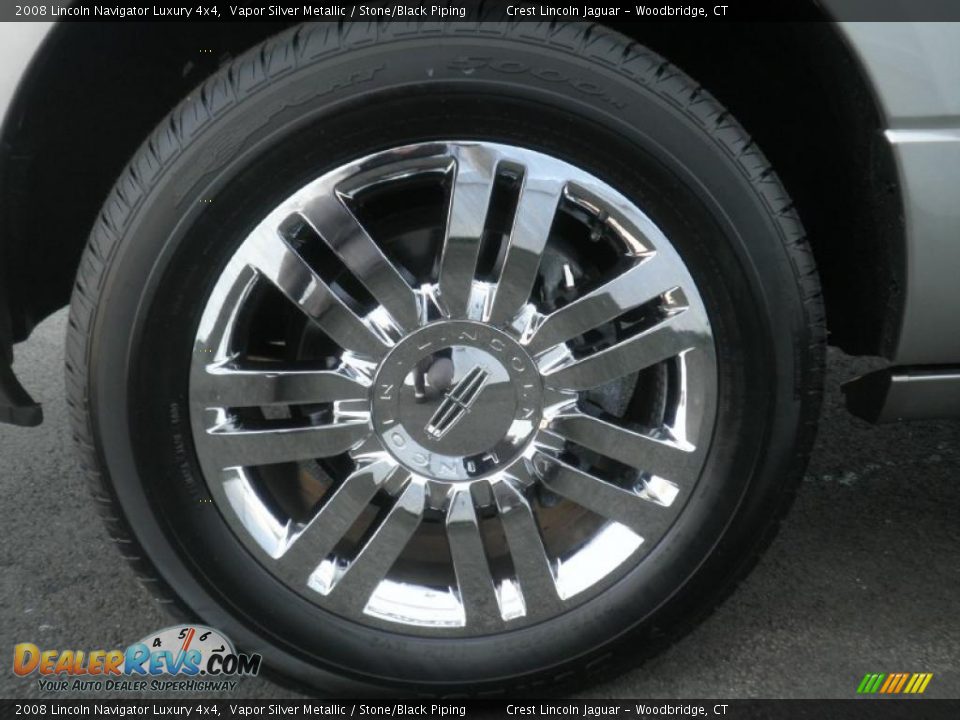 2008 Lincoln Navigator Luxury 4x4 Vapor Silver Metallic / Stone/Black Piping Photo #21