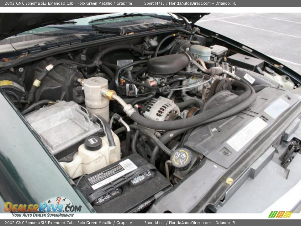 2002 GMC Sonoma SLS Extended Cab Polo Green Metallic / Graphite Photo #17