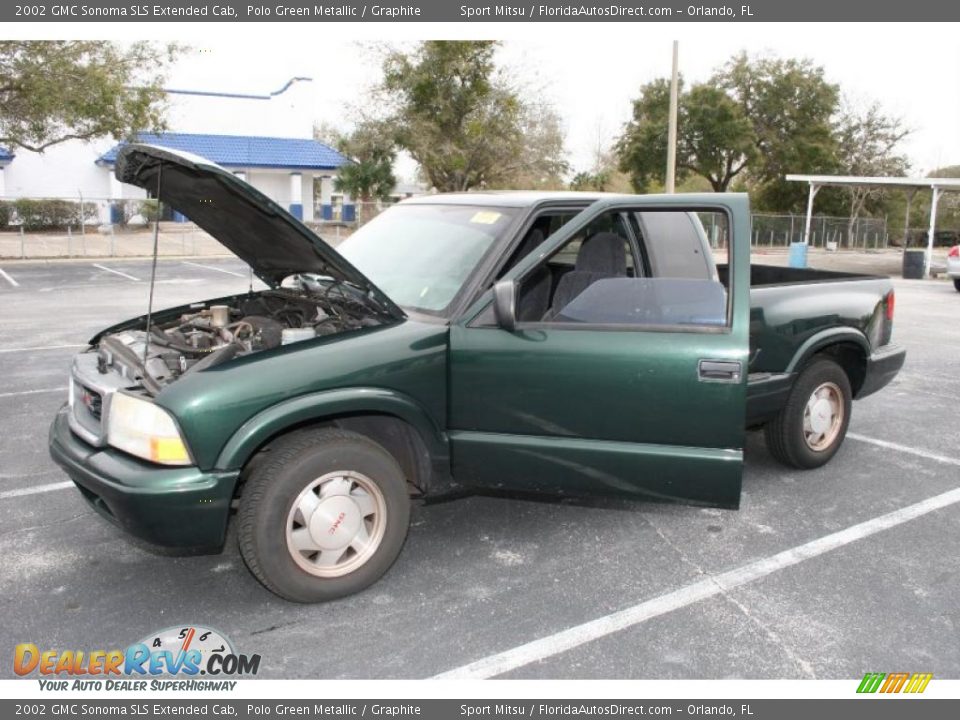 2002 GMC Sonoma SLS Extended Cab Polo Green Metallic / Graphite Photo #18