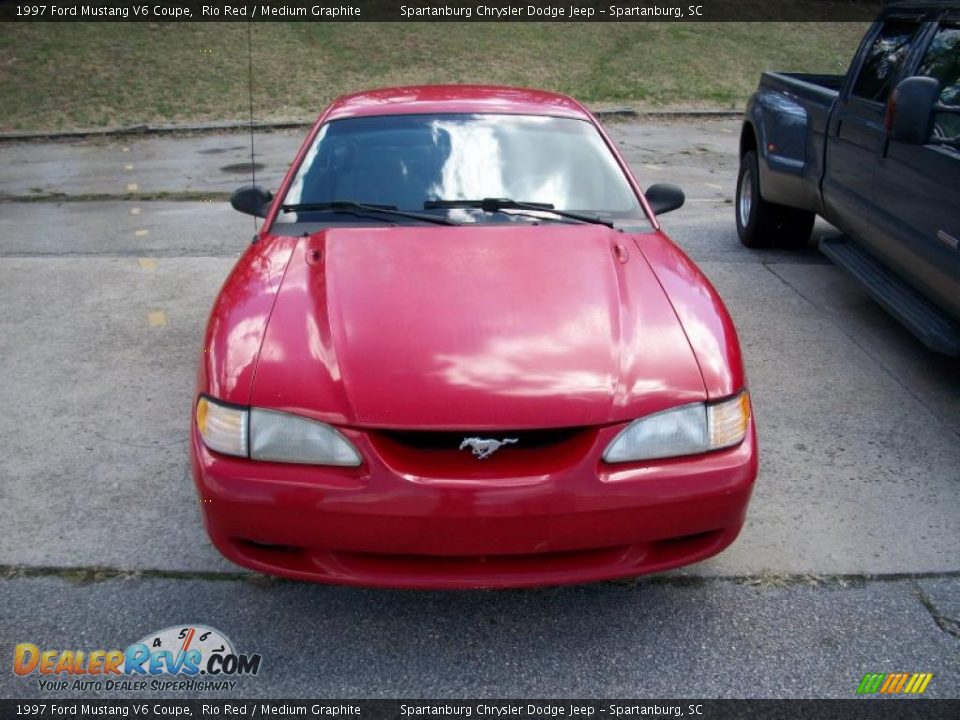 1997 Ford Mustang V6 Coupe Rio Red / Medium Graphite Photo #1
