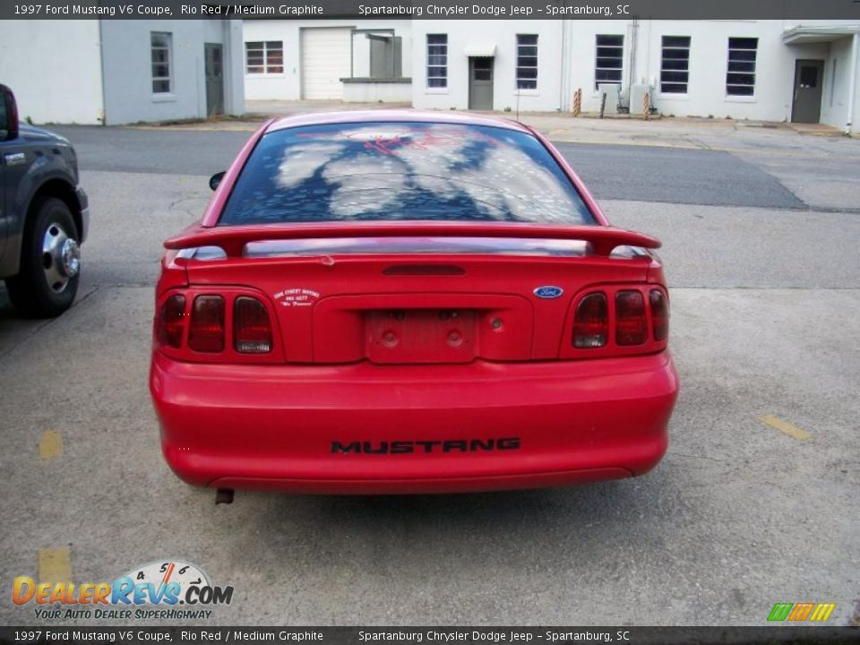 1997 Ford Mustang V6 Coupe Rio Red / Medium Graphite Photo #3