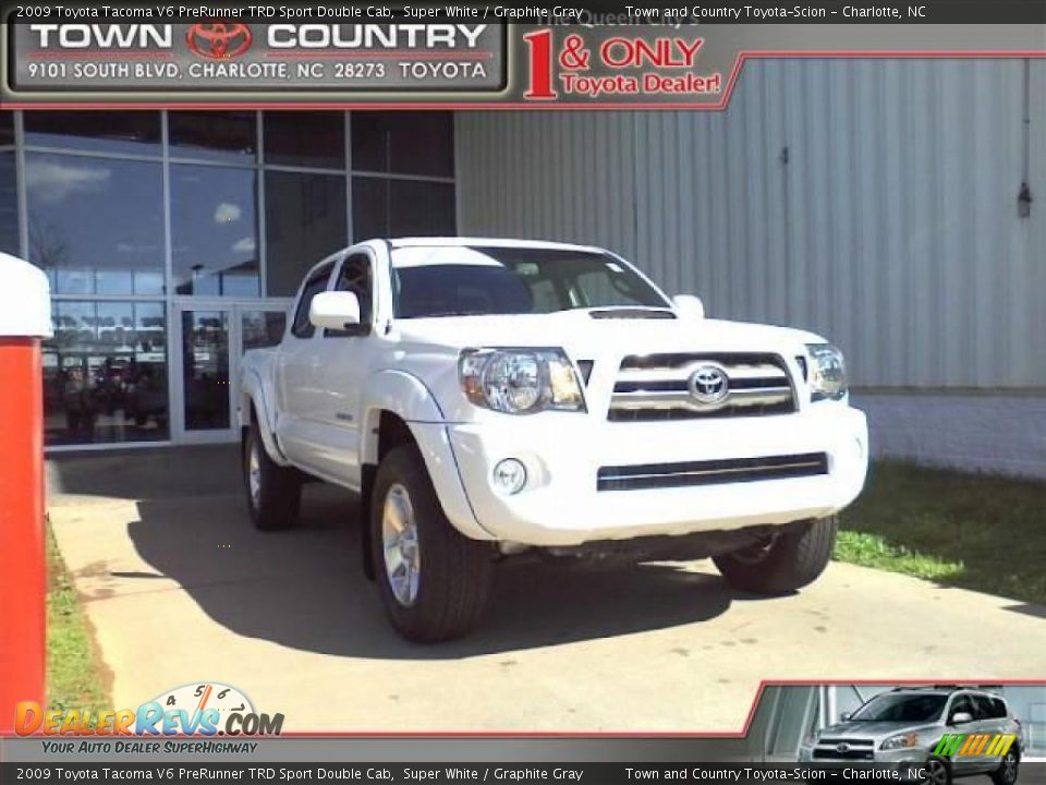 2009 Toyota Tacoma V6 PreRunner TRD Sport Double Cab Super White / Graphite Gray Photo #1