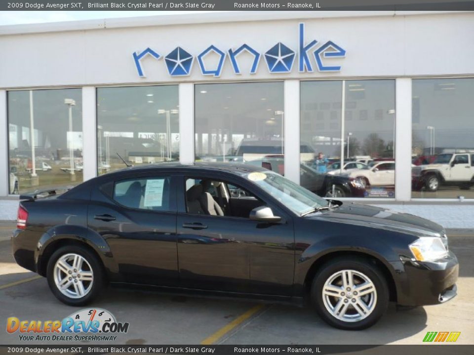 2009 Dodge Avenger SXT Brilliant Black Crystal Pearl / Dark Slate Gray Photo #1