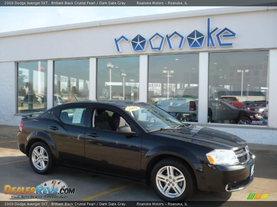 2009 Dodge Avenger SXT Brilliant Black Crystal Pearl / Dark Slate Gray Photo #2