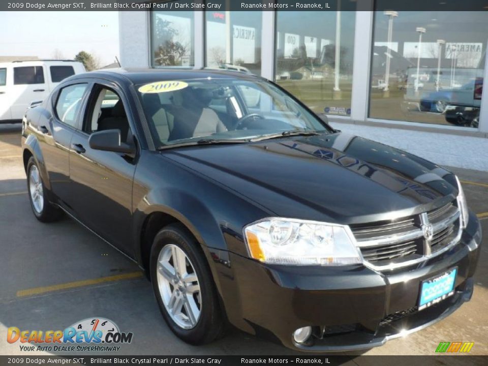 2009 Dodge Avenger SXT Brilliant Black Crystal Pearl / Dark Slate Gray Photo #3