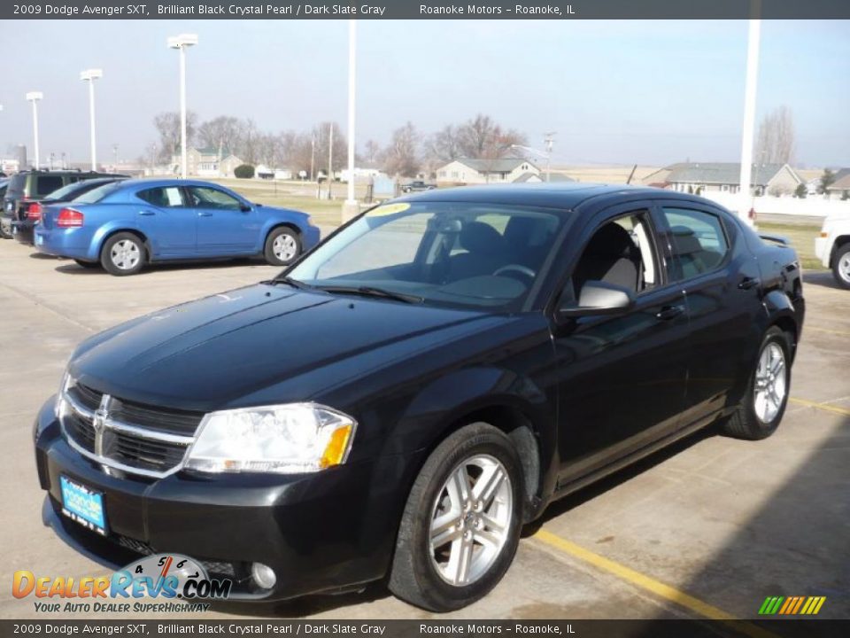 2009 Dodge Avenger SXT Brilliant Black Crystal Pearl / Dark Slate Gray Photo #7
