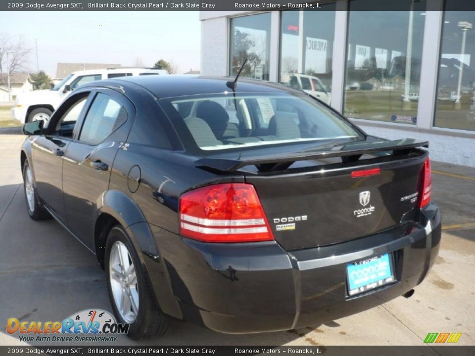 2009 Dodge Avenger SXT Brilliant Black Crystal Pearl / Dark Slate Gray Photo #8