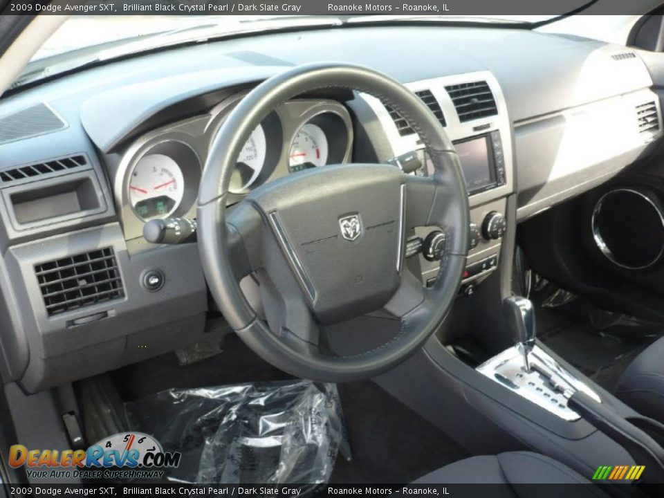 2009 Dodge Avenger SXT Brilliant Black Crystal Pearl / Dark Slate Gray Photo #16