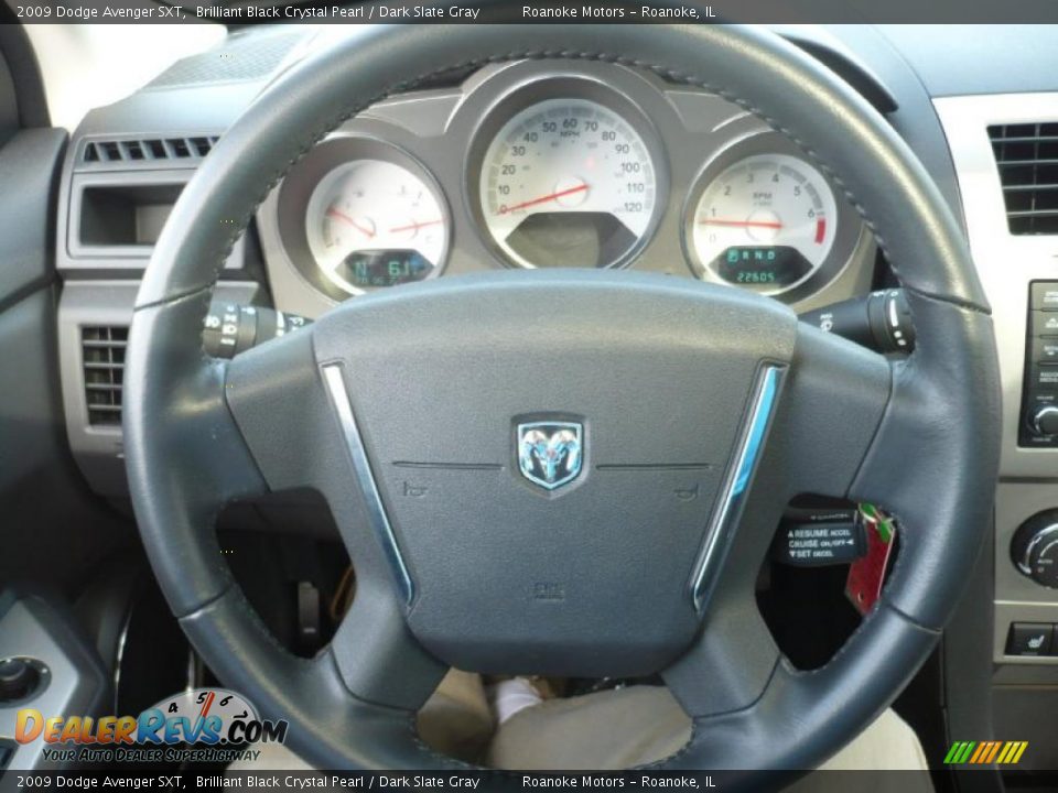 2009 Dodge Avenger SXT Brilliant Black Crystal Pearl / Dark Slate Gray Photo #21