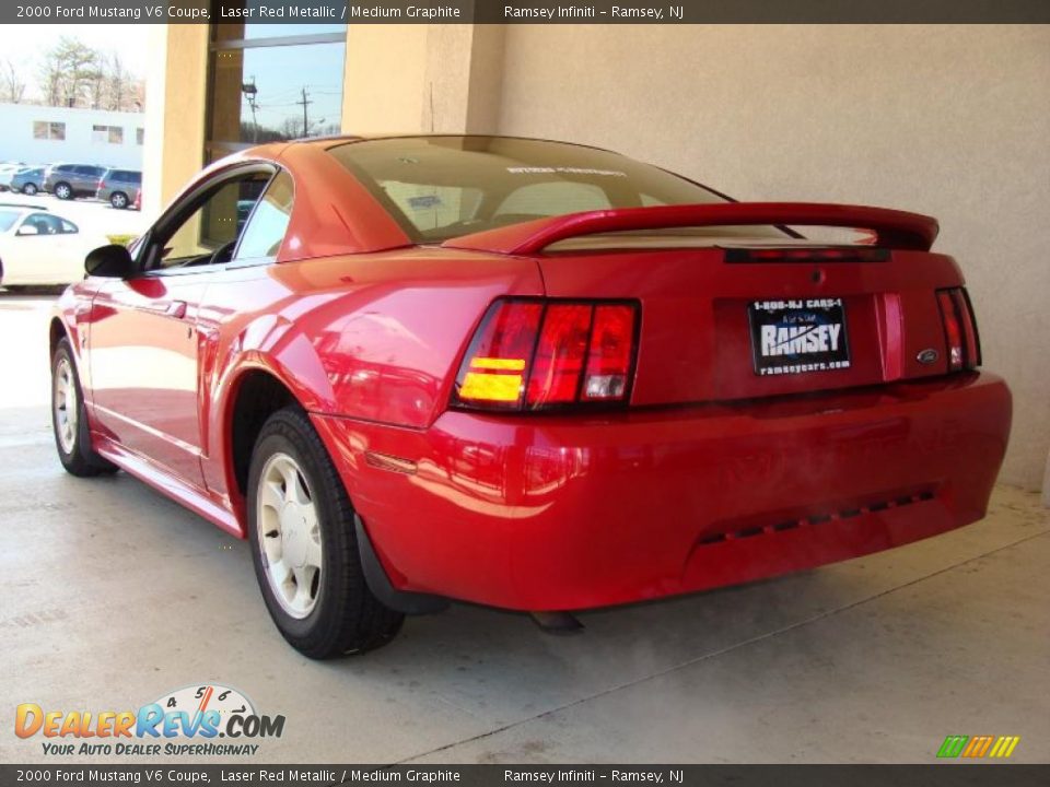 2000 Ford Mustang V6 Coupe Laser Red Metallic / Medium Graphite Photo #5