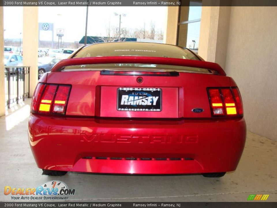 2000 Ford Mustang V6 Coupe Laser Red Metallic / Medium Graphite Photo #6