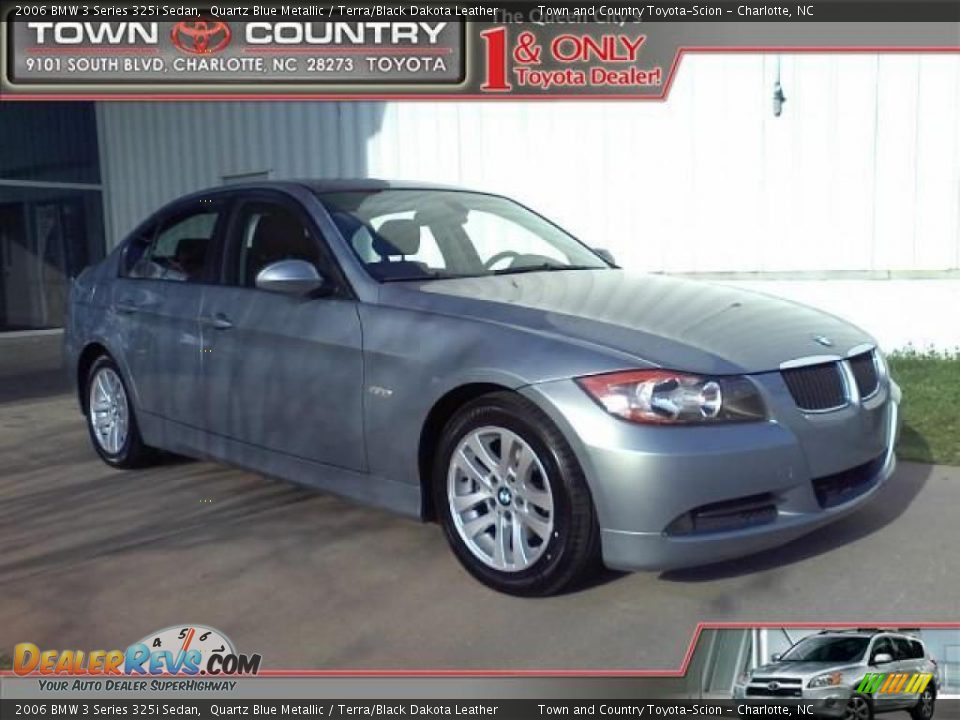 2006 BMW 3 Series 325i Sedan Quartz Blue Metallic / Terra/Black Dakota Leather Photo #1