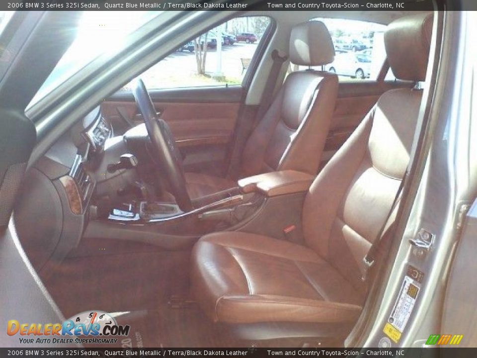 2006 BMW 3 Series 325i Sedan Quartz Blue Metallic / Terra/Black Dakota Leather Photo #6