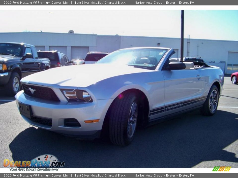 2010 Ford Mustang V6 Premium Convertible Brilliant Silver Metallic / Charcoal Black Photo #1