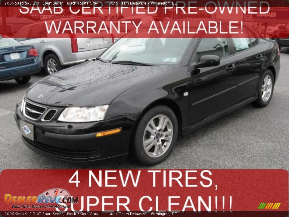 2006 Saab 9-3 2.0T Sport Sedan Black / Slate Gray Photo #1