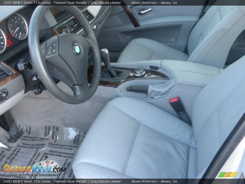 2007 BMW 5 Series 530i Sedan Titanium Silver Metallic / Gray Dakota Leather Photo #6