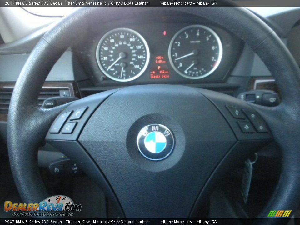 2007 BMW 5 Series 530i Sedan Titanium Silver Metallic / Gray Dakota Leather Photo #15