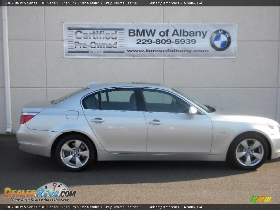 2007 BMW 5 Series 530i Sedan Titanium Silver Metallic / Gray Dakota Leather Photo #23