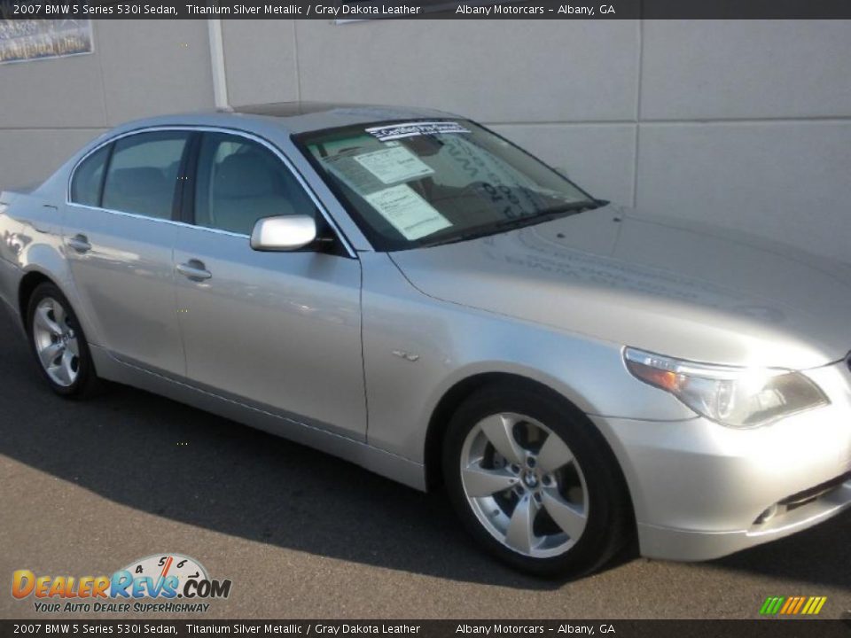 2007 BMW 5 Series 530i Sedan Titanium Silver Metallic / Gray Dakota Leather Photo #24