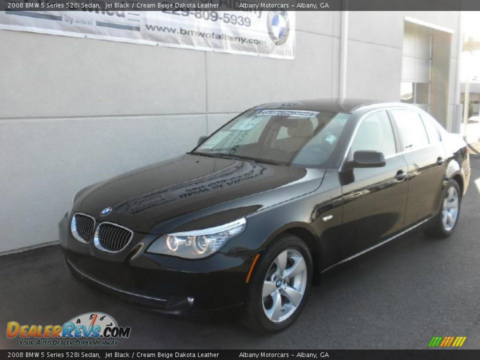 2008 BMW 5 Series 528i Sedan Jet Black / Cream Beige Dakota Leather Photo #2